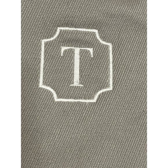 NWT Pottery Barn Classic Diaper Bag Tote Canvas Leather Embroidered “T” Monogram - Picture 10 of 16